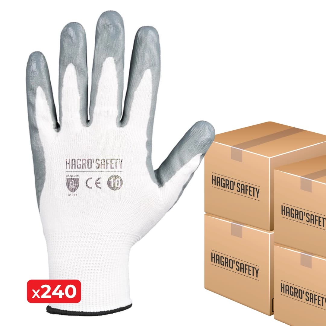 Luvas Hagro'Safety Nylon c/ Palma Nitrilo - 240PAR