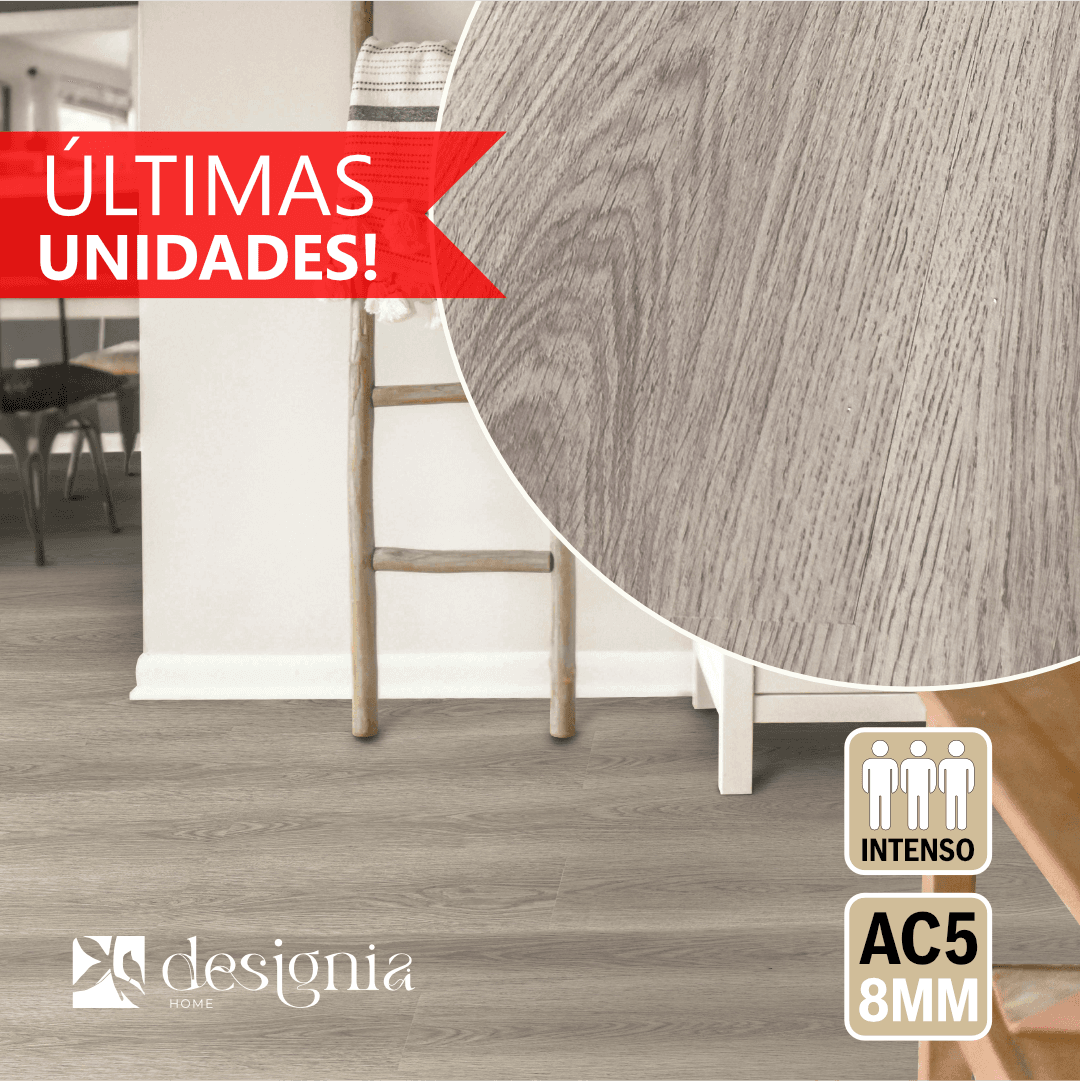  Pavimento Flutuante Laminado AC5 8MM - Carvalho Titanium