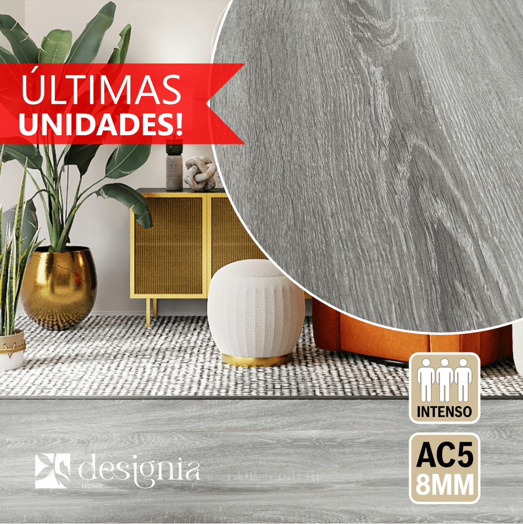 Pavimento Flutuante Laminado AC5 8MM - Carvalho Grafite