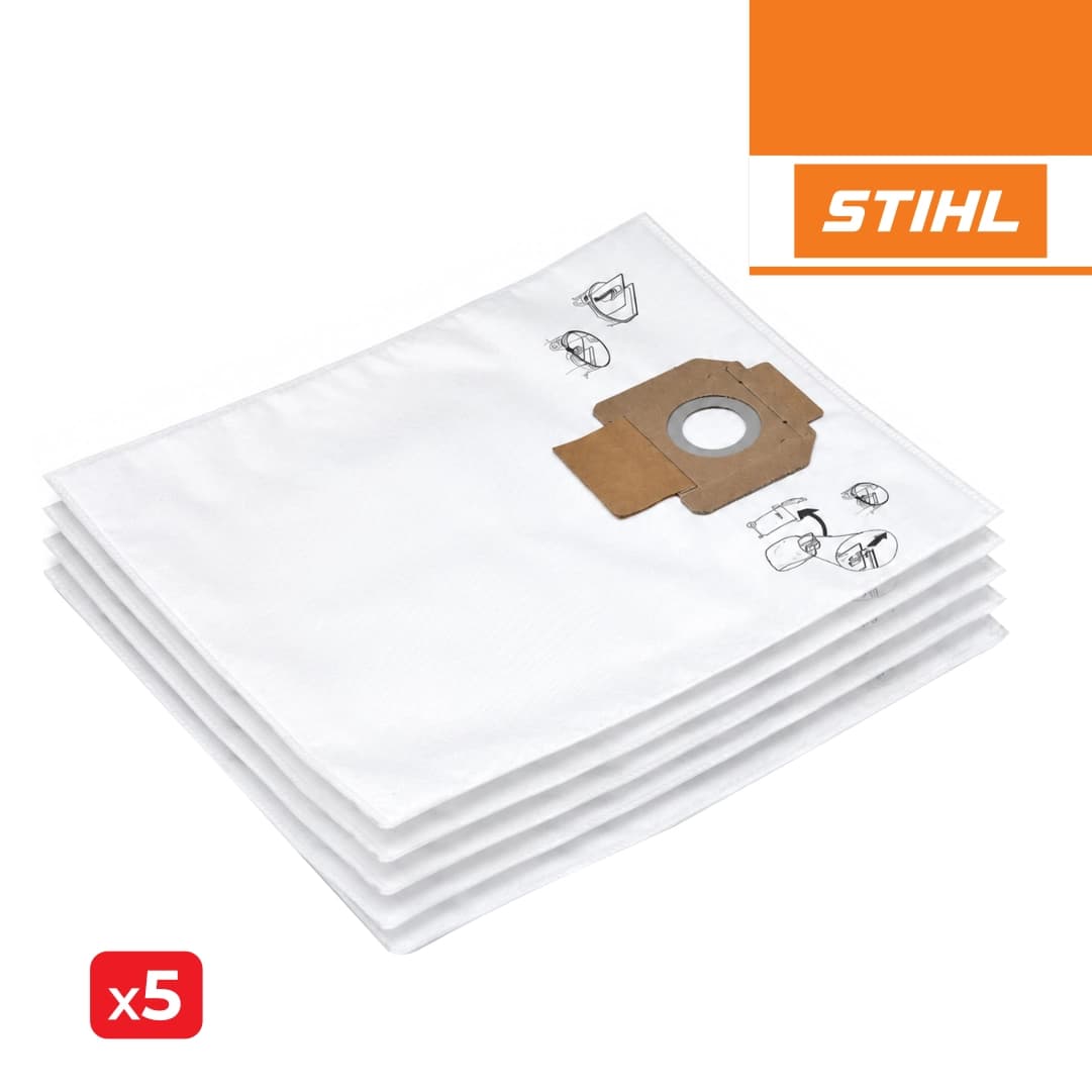 Sacos Tecido Sintético Stihl p/ Aspirador SE 133 ME ~40LT - 5UNI
