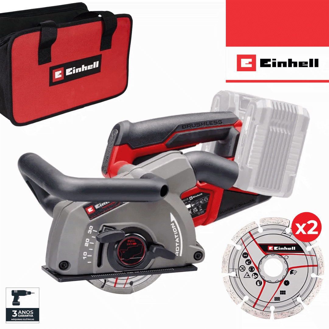 Fresadora de Abrir Roços Einhell TP-MA 36/30 Li BL + 2 Discos + Bolsa