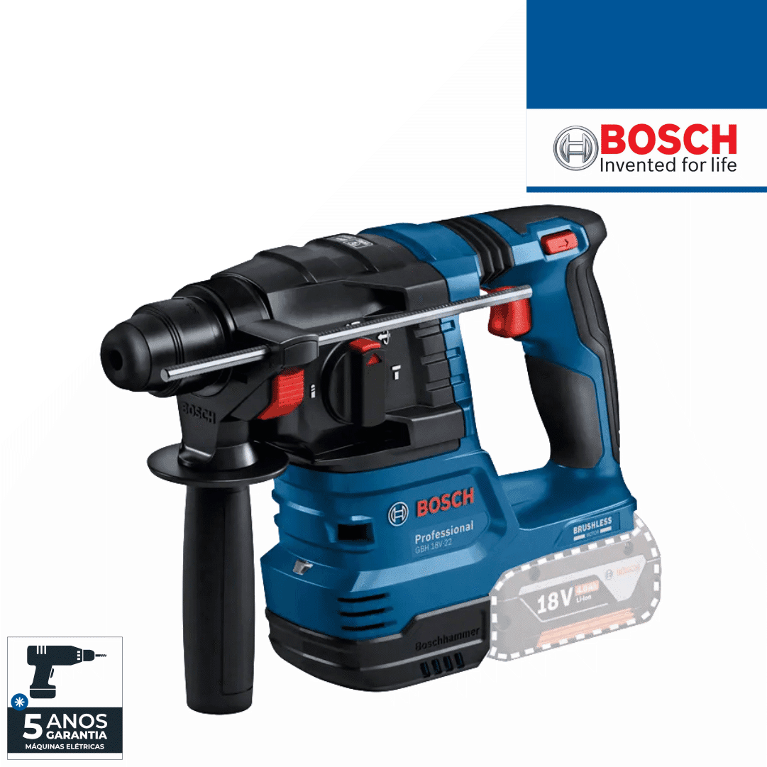 Martelo Perfurador Bateria Bosch Profissional SDS-Plus GBH 18V-22 (0611924000)