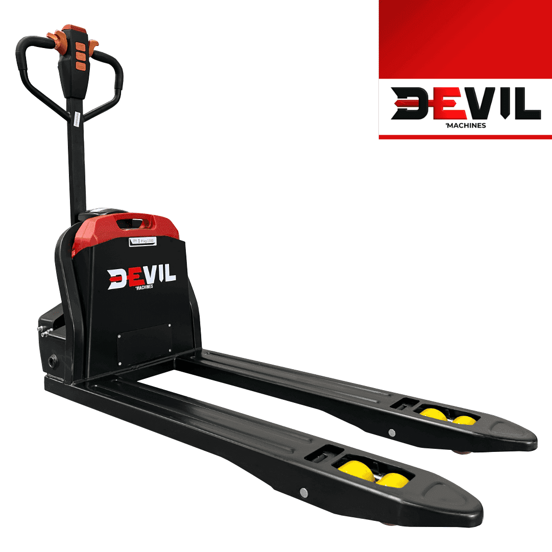 Porta Paletes Elétrico Devil'Machines 1500KG c/ Bateria Lítio 24V/20Ah