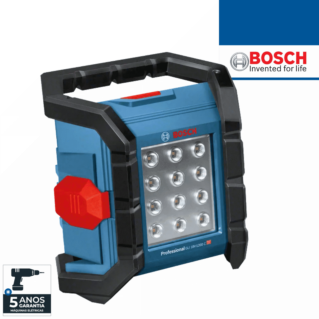 Lanterna Bateria Bosch Profissional GLI 18V-1200 C (0601446700)