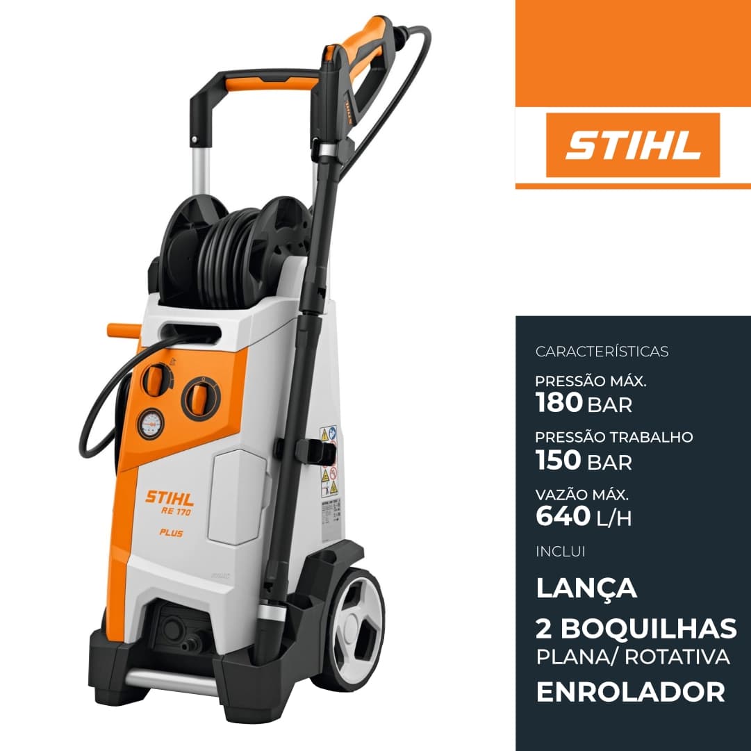 Máquina de Lavar a Pressão Stihl RE 170.0 Plus c/ Enrolador