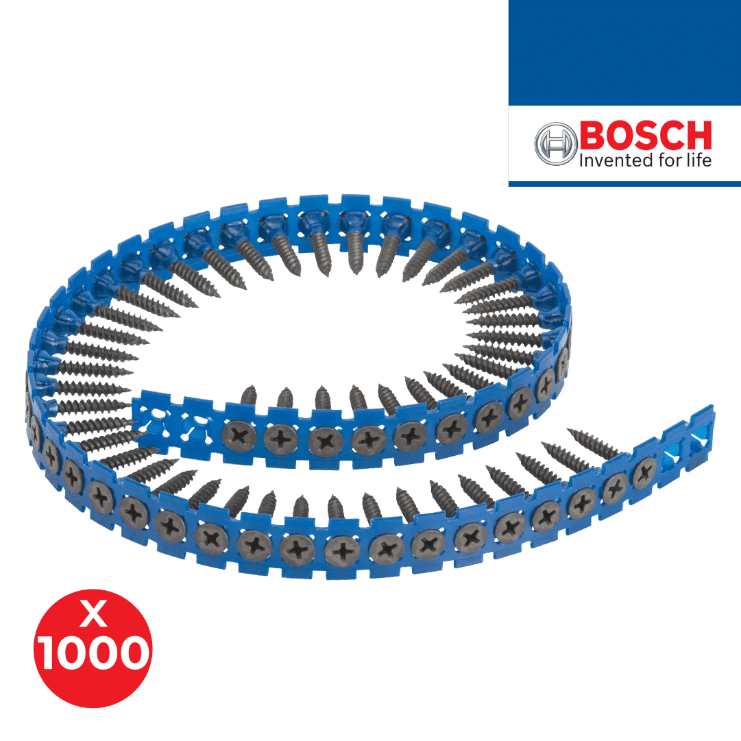 Parafuso Fosfatado Bosch em Cinta p/ Gesso Cartonado 3.9x25MM - 1000PCS
