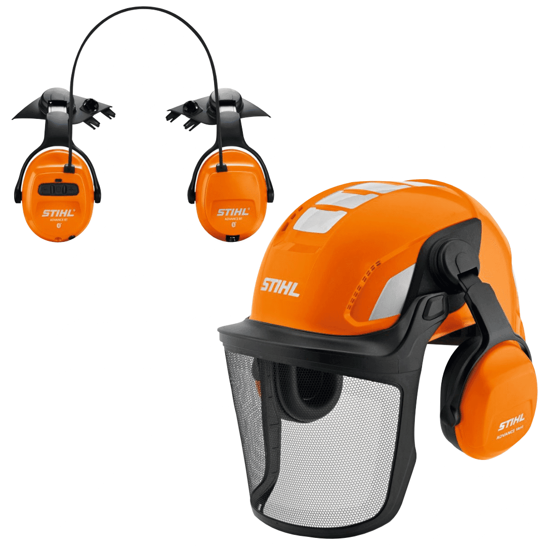 Capacete de Proteção Stihl c/ Viseira e Auricular Advance Vent + Protetor de Ouvidos Dynamic Sound