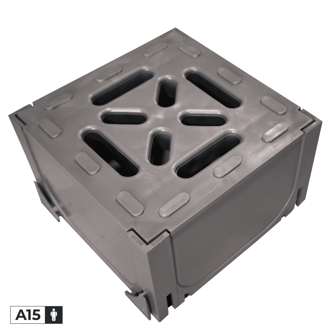 Cubo Multifunções p/ Canal PVC Cinza Escuro - 126x126x77MM
