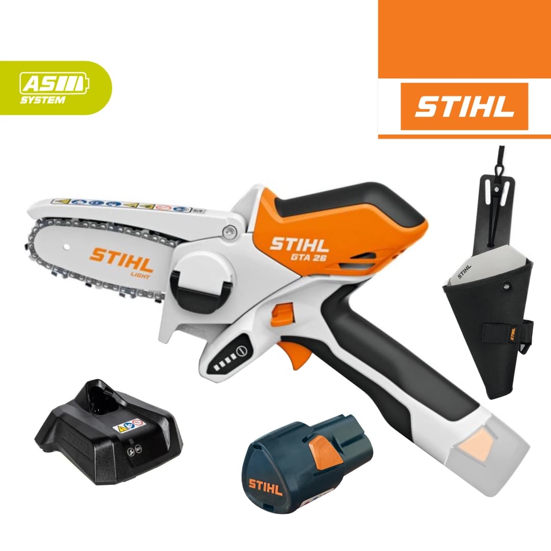Mini Eletrosserra Podadora Stihl GTA 26 10CM 1/4' + Bateria AS 2 2.6Ah + Carregador + Bolsa