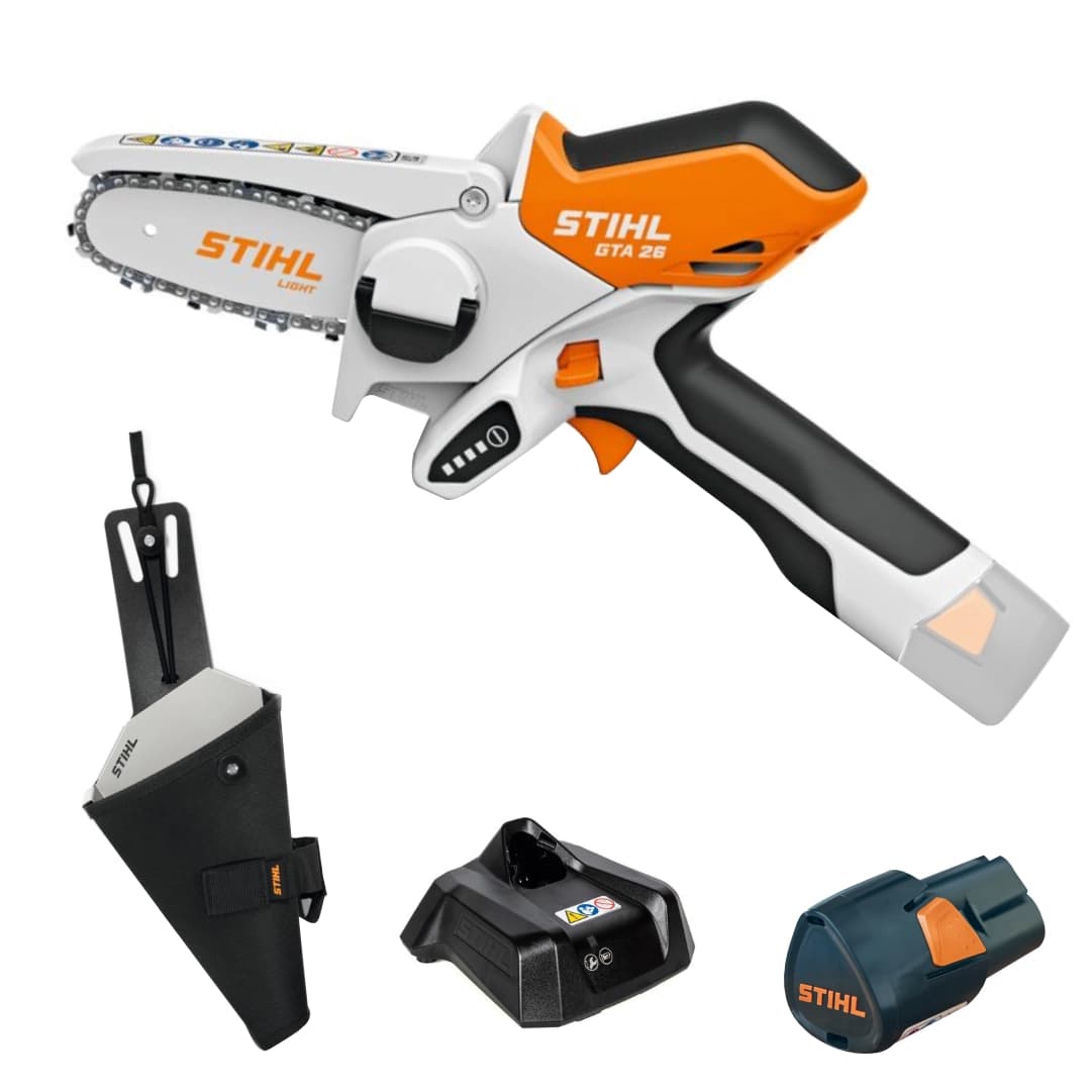 Mini Eletrosserra Podadora Stihl GTA 26 10CM 1/4' + Bateria AS 2 2.6Ah + Carregador + Bolsa