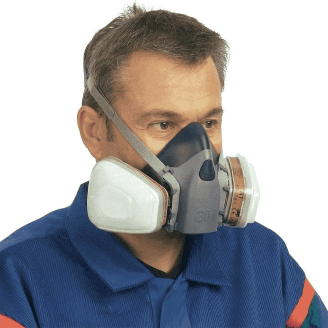 Máscara de Proteção 3M Semi Facial Reutilizável 7502 + Filtro Gás e Vapores Orgânicos 6051 A1 + Pré Filtro Partículas 5911 + Retentor 501