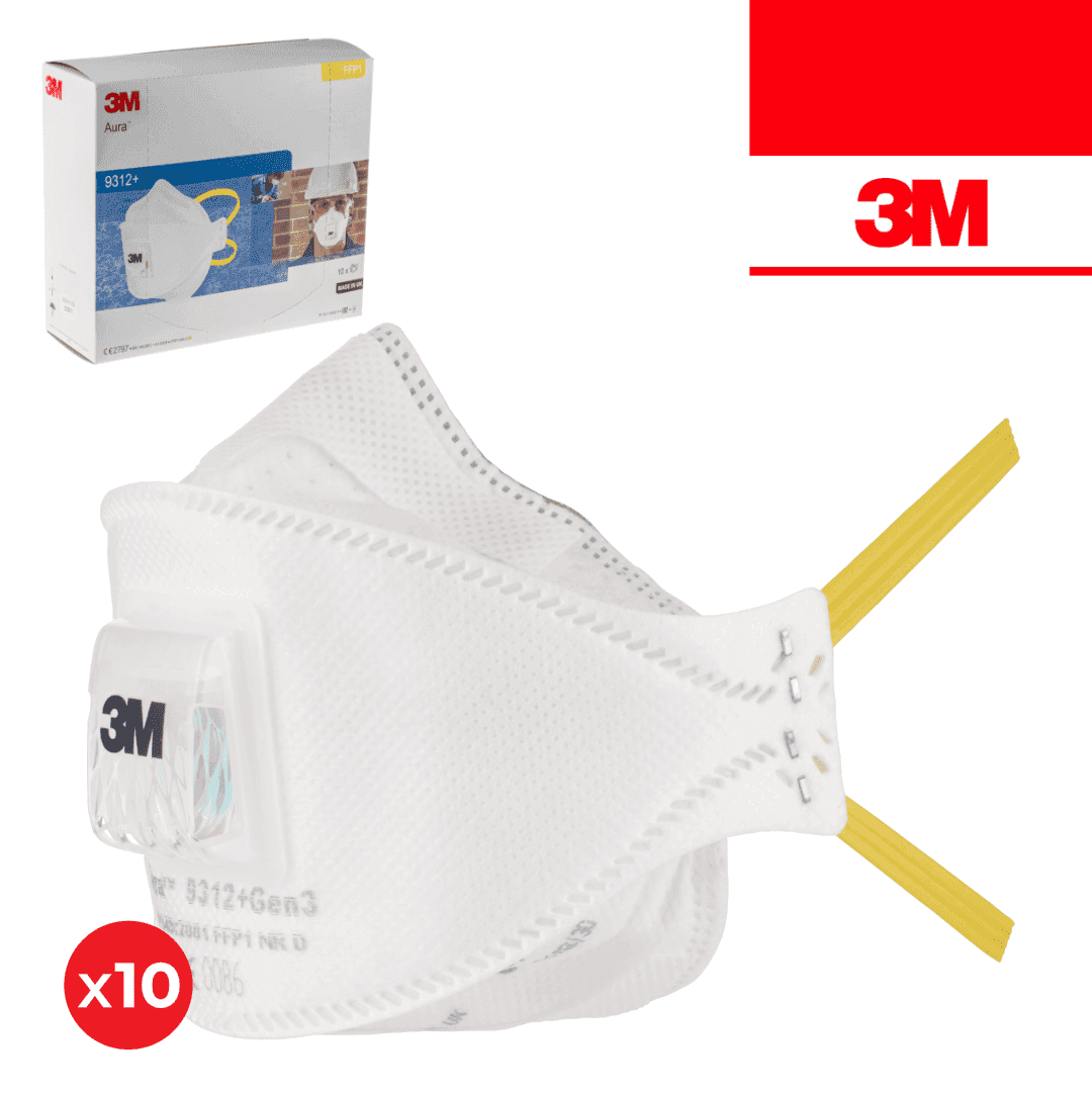 Máscara de Proteção Partículas 3M Aura 9312+ c/ Válvula FFP1 - 10UNI