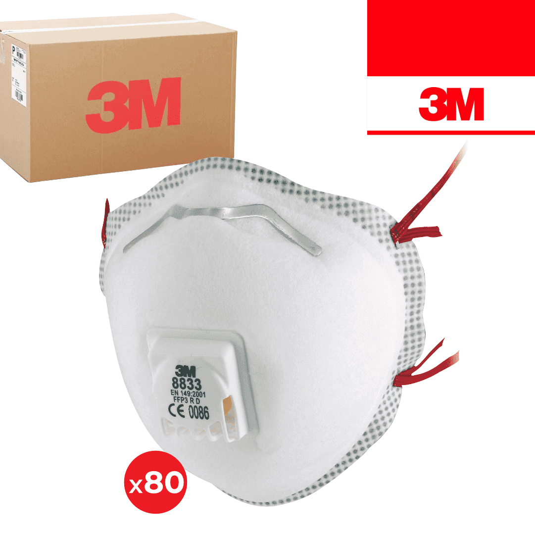 Máscara de Proteção Partículas 3M 8833 c/ Válvula FFP3 - 80UNI