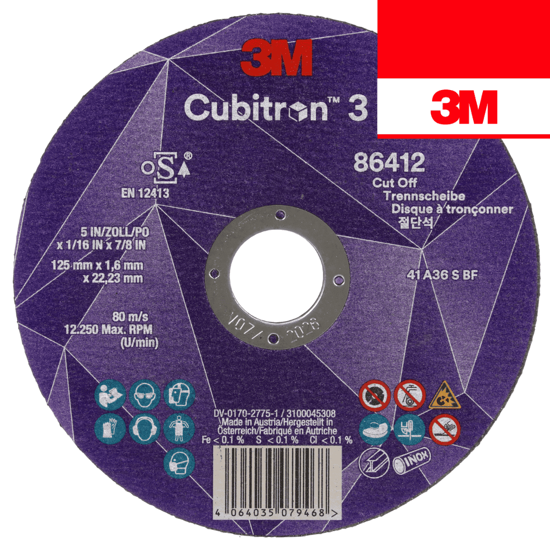 Disco Cubitron 3 3M 86616 T41 Corte p/ Inox 115MMx1MM