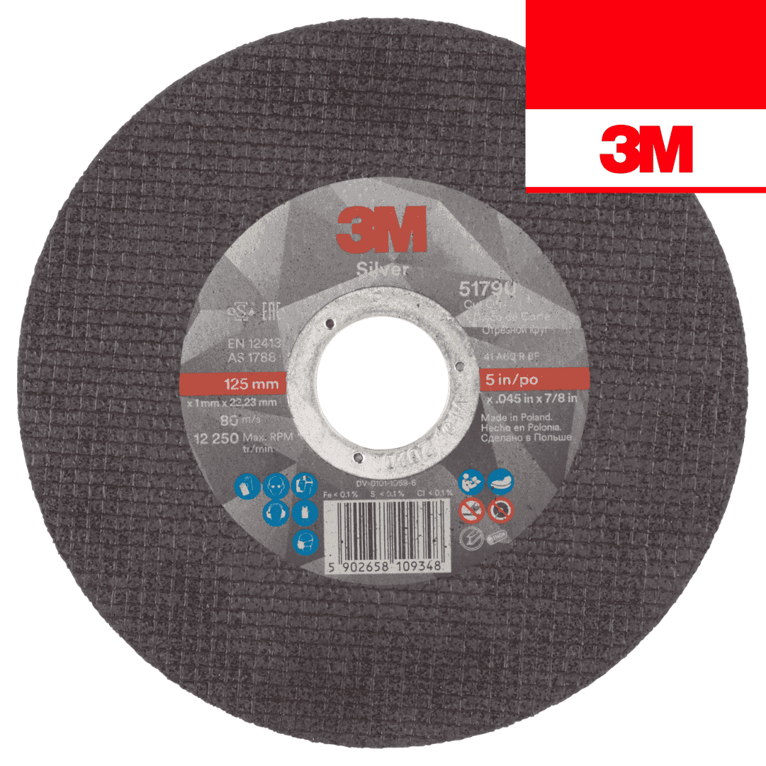Disco Corte 3M 51790 T41 Silver p/ Inox 125MMx1MM