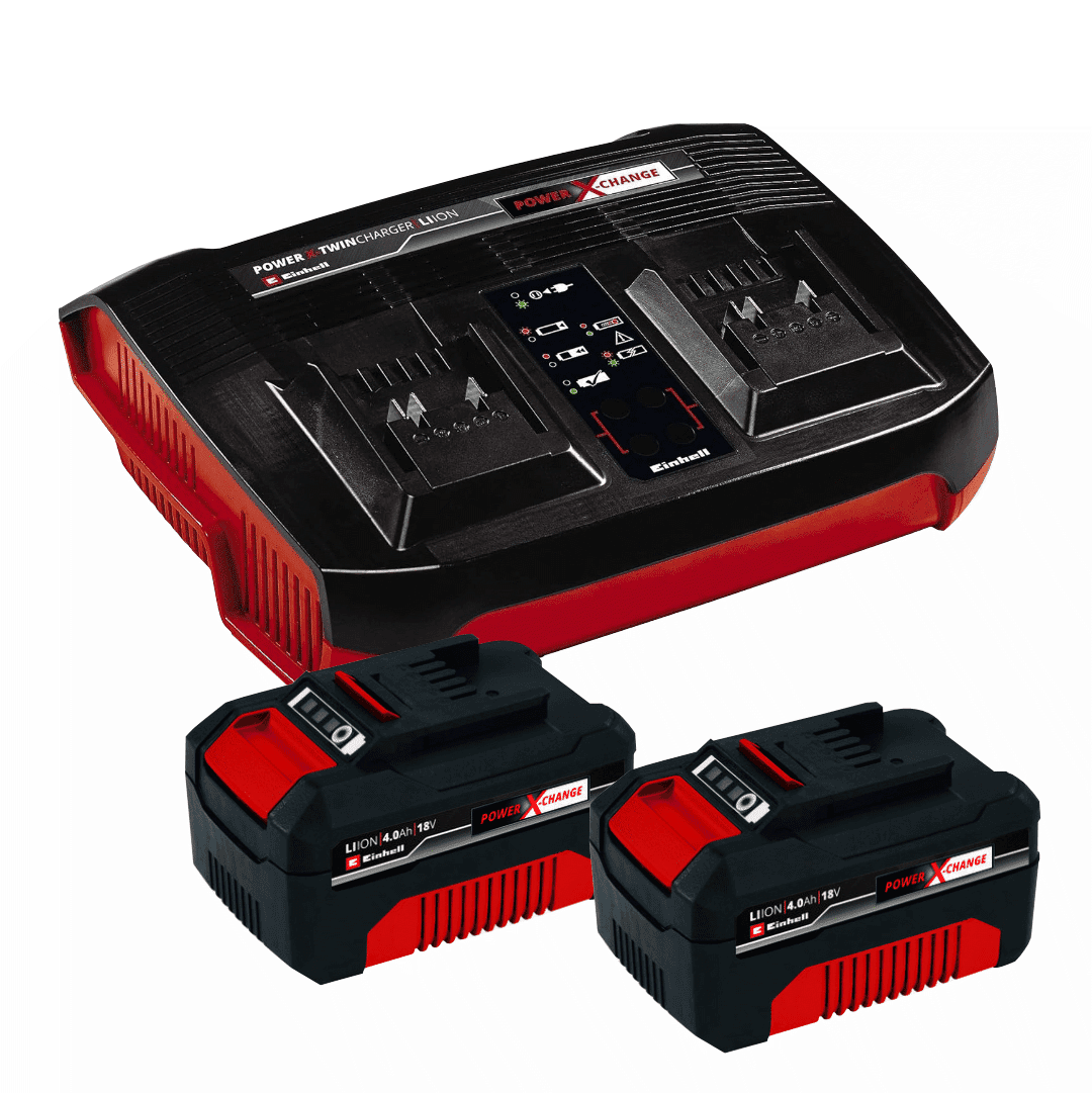 Kit 2 Baterias Einhell 18V 4.0Ah + Carregador Duplo TwinCharger