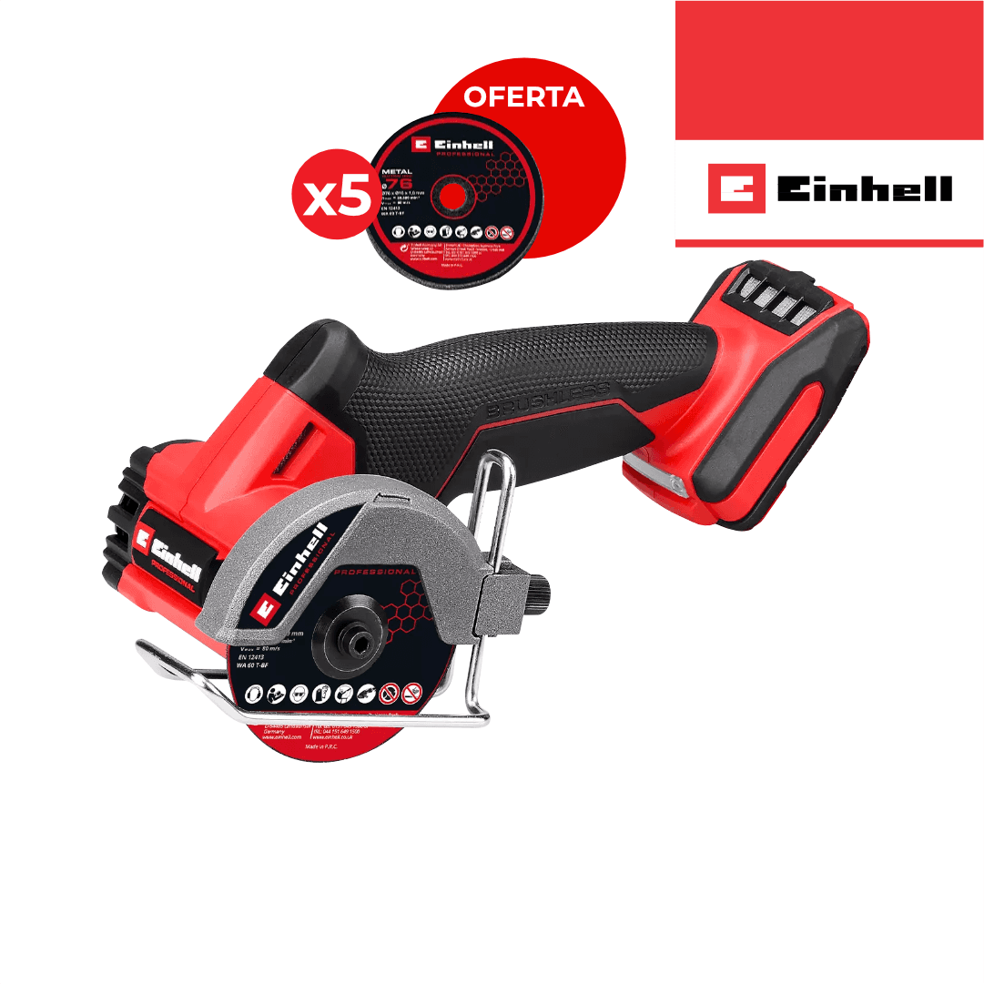 Rebarbadora Bateria Einhell 76MM TP-CO 18/76-C Li BL - Solo + OFERTA 5 Discos Corte p/ Metal