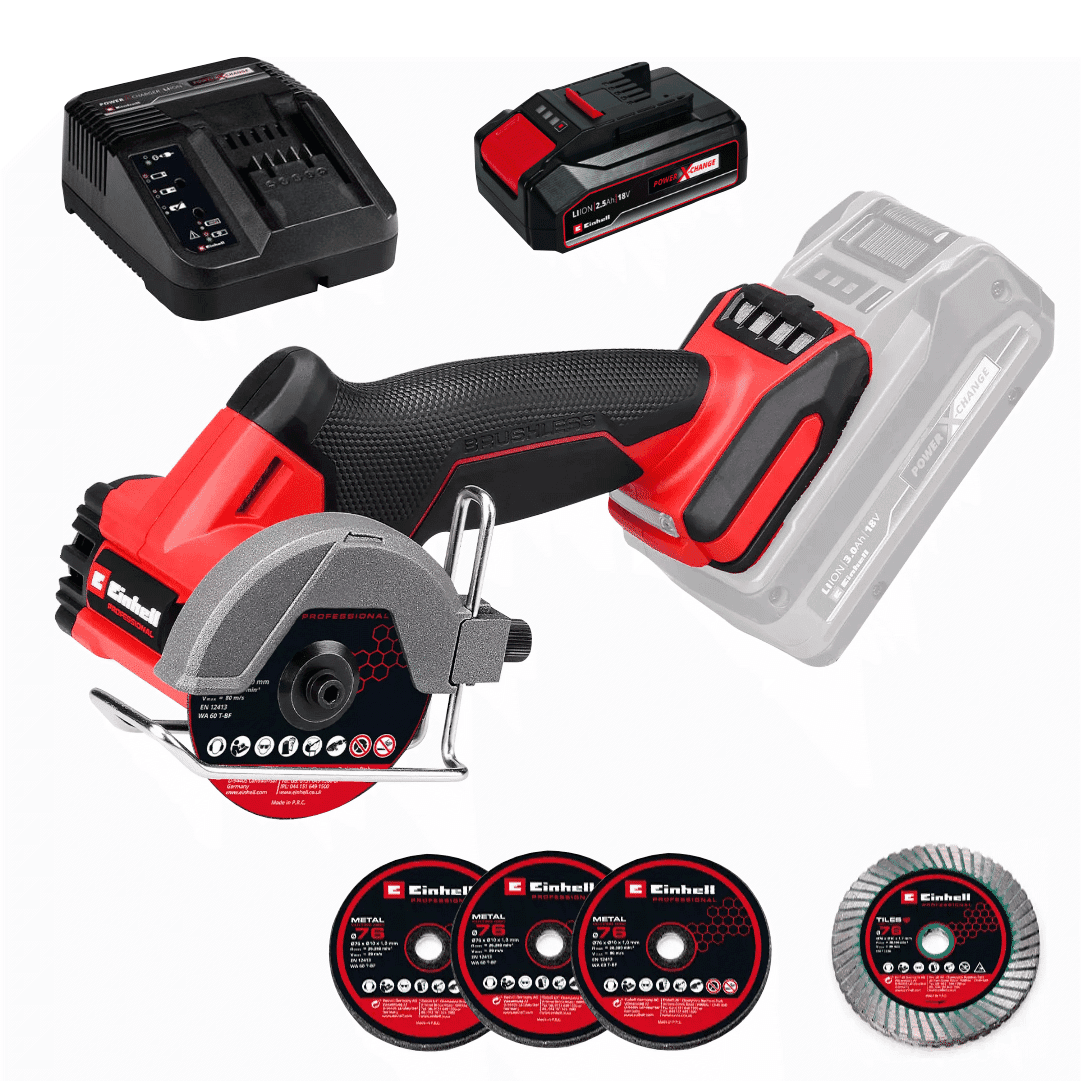 Rebarbadora Einhell 76MM TP-CO 18/76-C Li BL - Solo + Bateria 18V 2.5Ah + Carregador