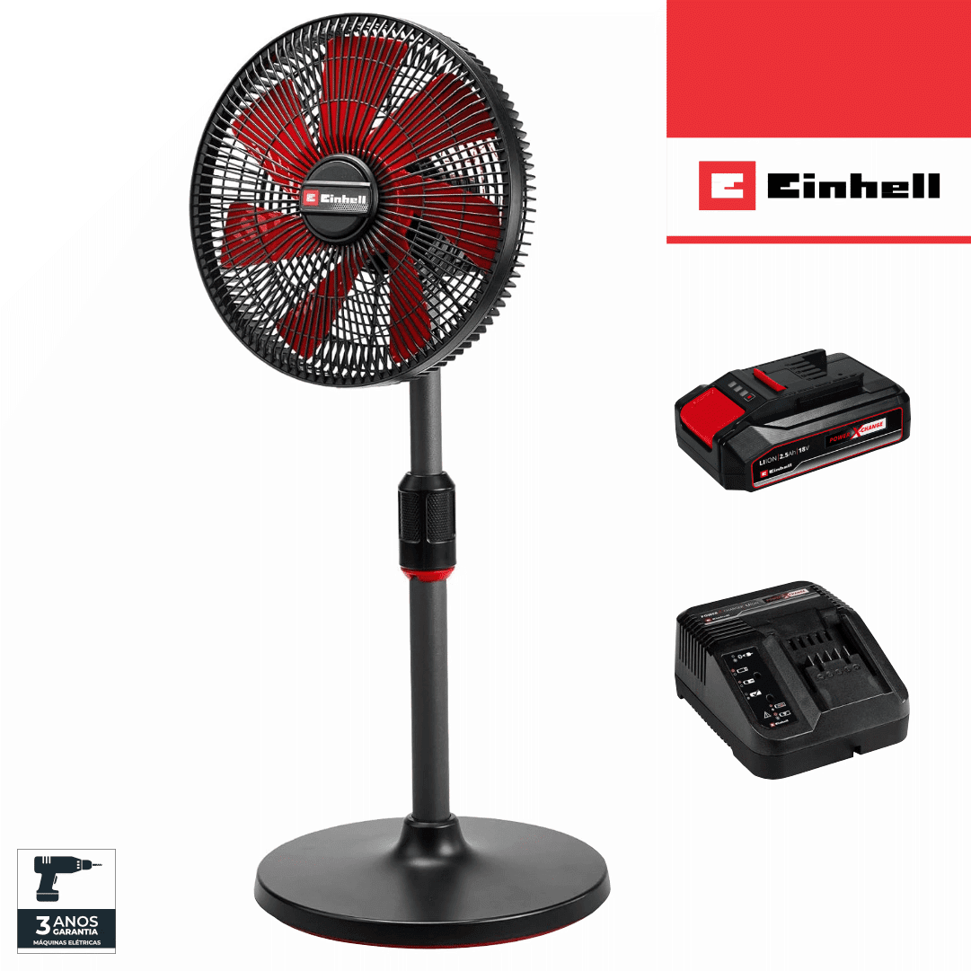 Ventoinha Einhell GE-CF 18/320 P Li - Solo + Bateria 18V 2.5Ah + Carregador