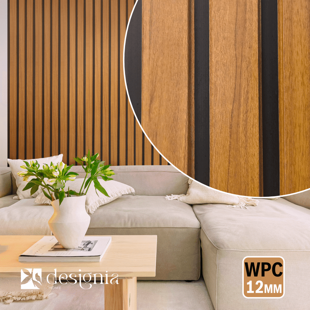 Painel Ripado WPC Designia Carvalho Âmbar/Preto 2900x196x12MM - 0.58M²