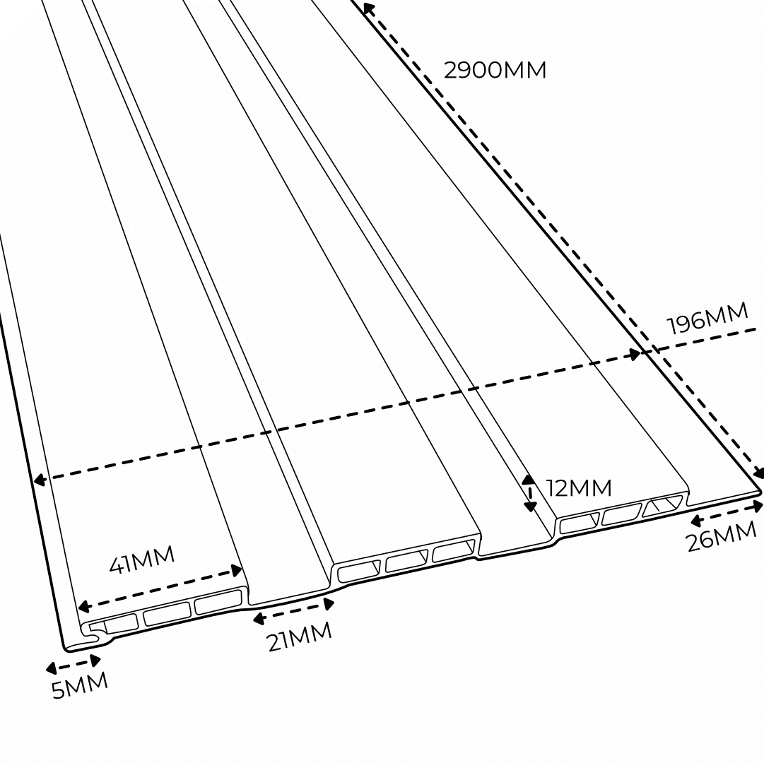 Painel Ripado WPC Designia Carvalho Ronda 2900x196x12MM - 0.58M²