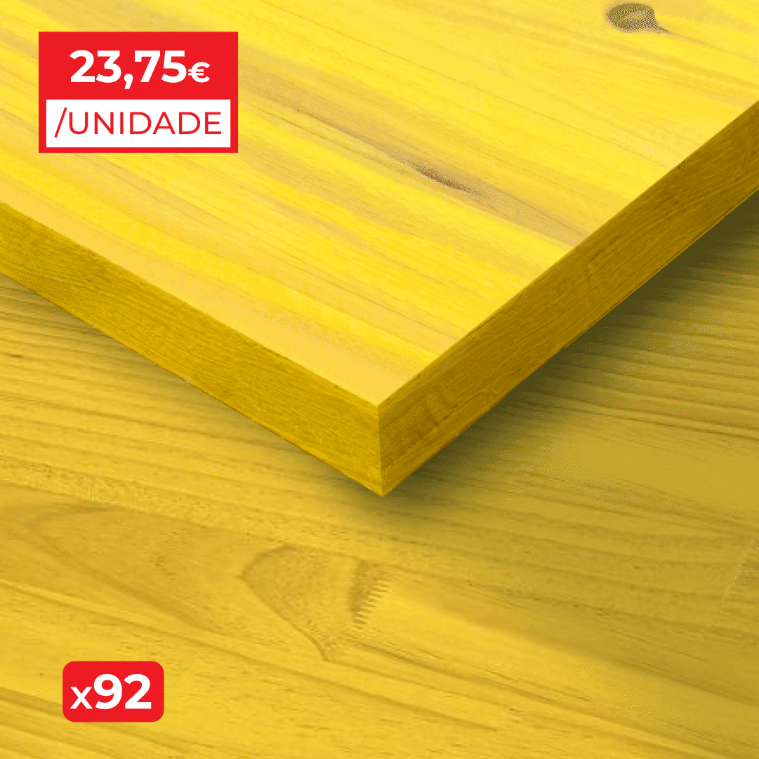 Painel Tricapa Madeira Cofragem Topo Amarelo 2000x500x27MM - 92UNI