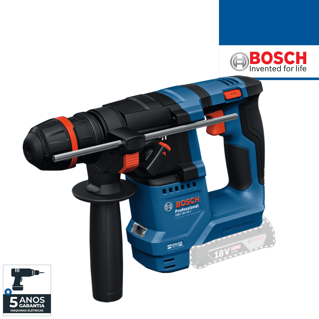 Martelo Perfurador Bateria Bosch Profissional GBH 18V-18 + OneChuck (0611927100)