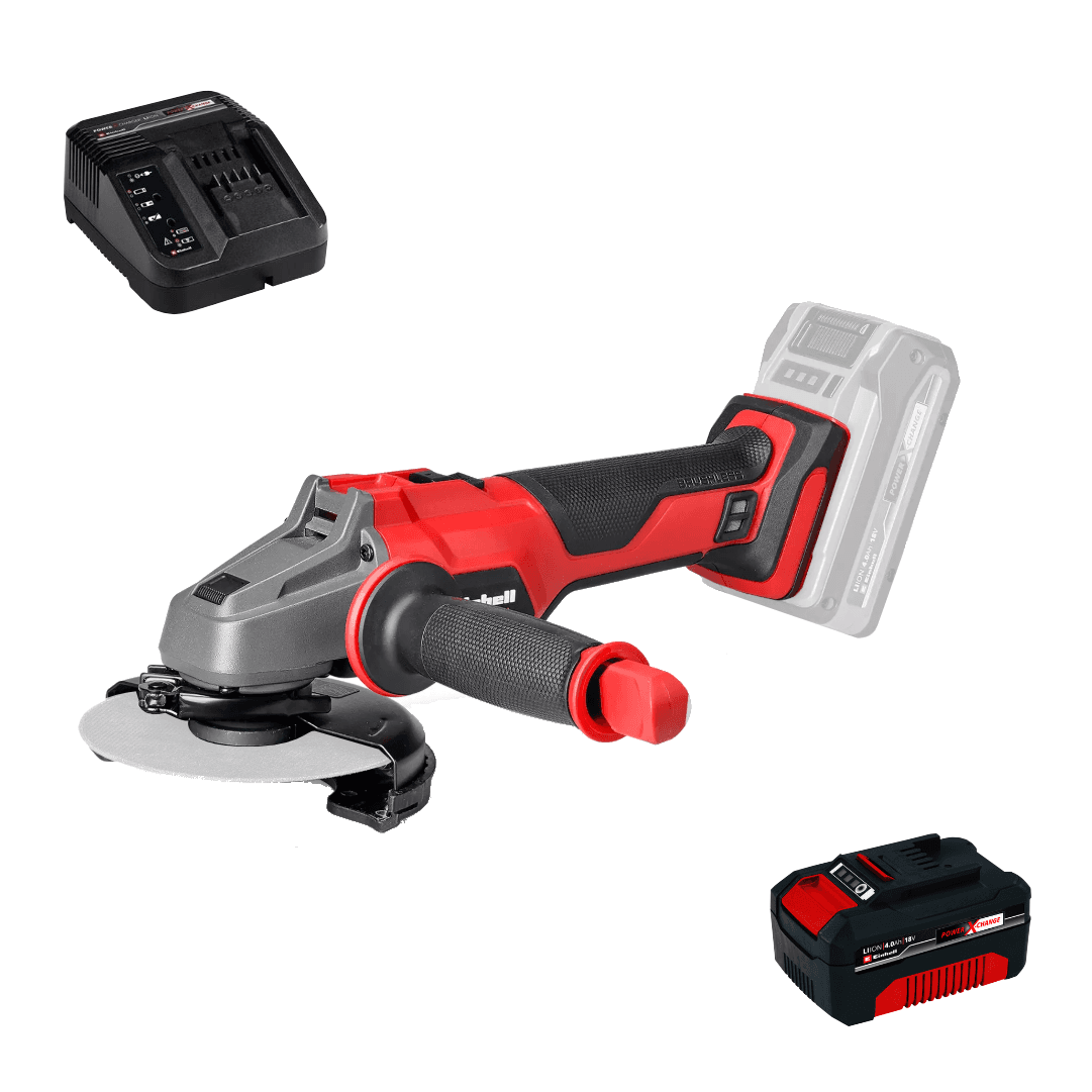 Rebarbadora Bateria Einhell 125MM Axxio 18/125 Solo + Bateria 18V 4.0Ah + Carregador
