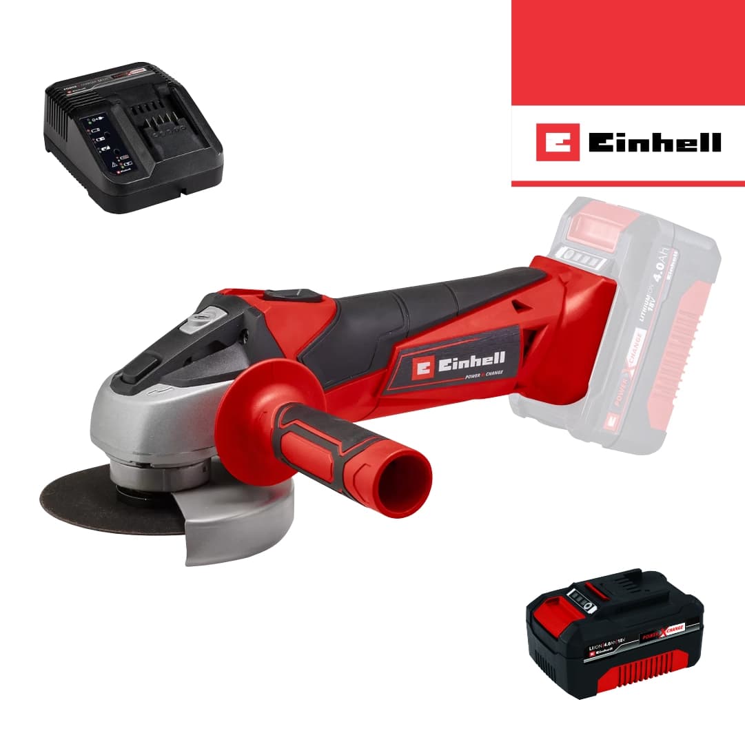 Rebarbadora Bateria Einhell 115MM TC-AG 18/115 Li + Bateria 18V 4.0Ah + Carregador