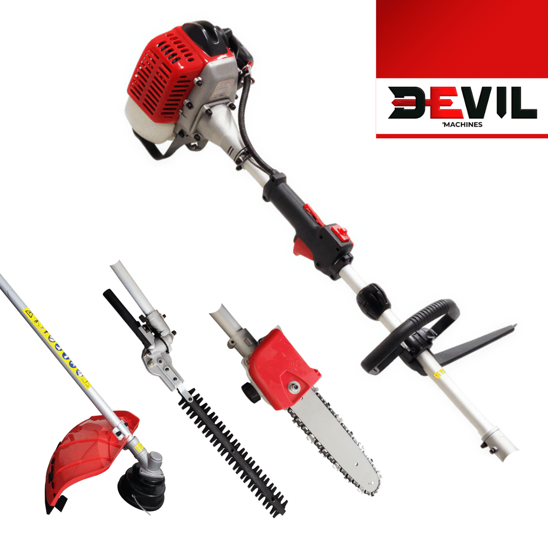 Motor Multifunções Devil'Tools TMM260 25.4CC + Roçadora + Podadora + Corta Sebes + Vara de Prolongamento