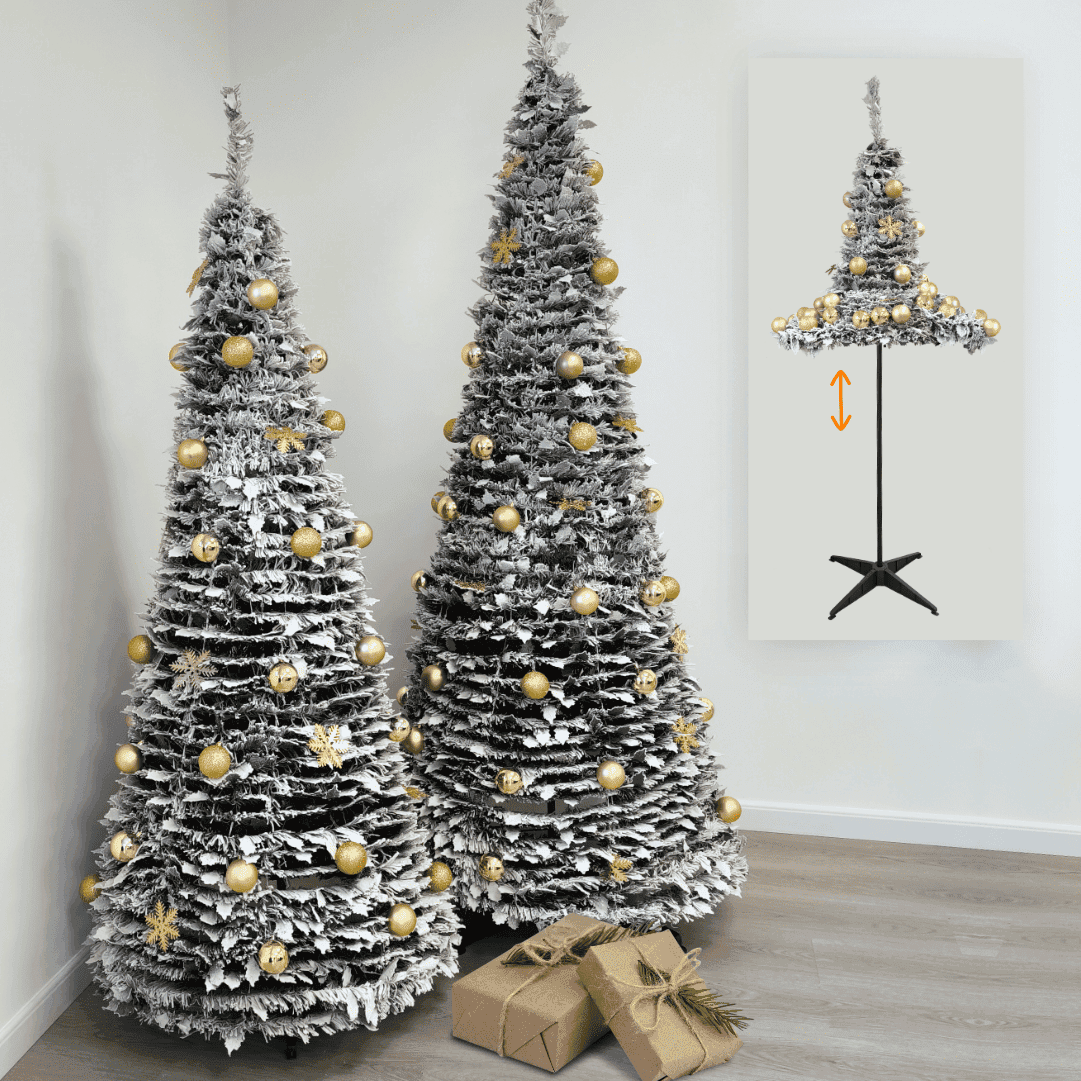 Árvore de Natal 180CM Pop-Up Dobrável c/ Bolas Douradas