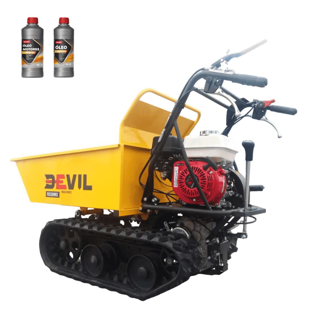 Mini Dumper Devil'Machines RD30MX c/ Motor Honda GX200 + Óleo 10W40 p/ Motor 4T 1LT + Óleo 80W90 t/ Valvolina 1LT