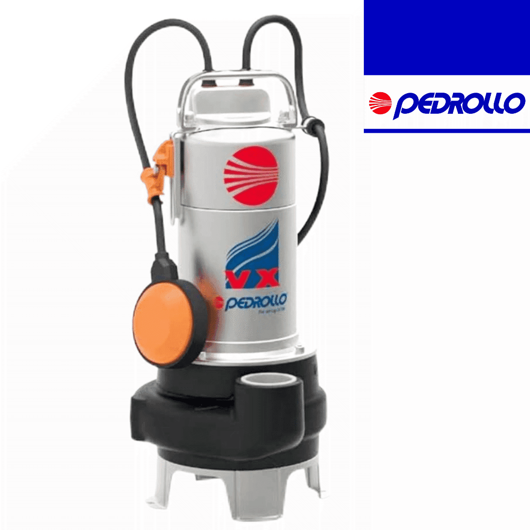Eletrobomba Monofásica Submersível Pedrollo VXm 8/35-N 240W p/ Águas Residuais