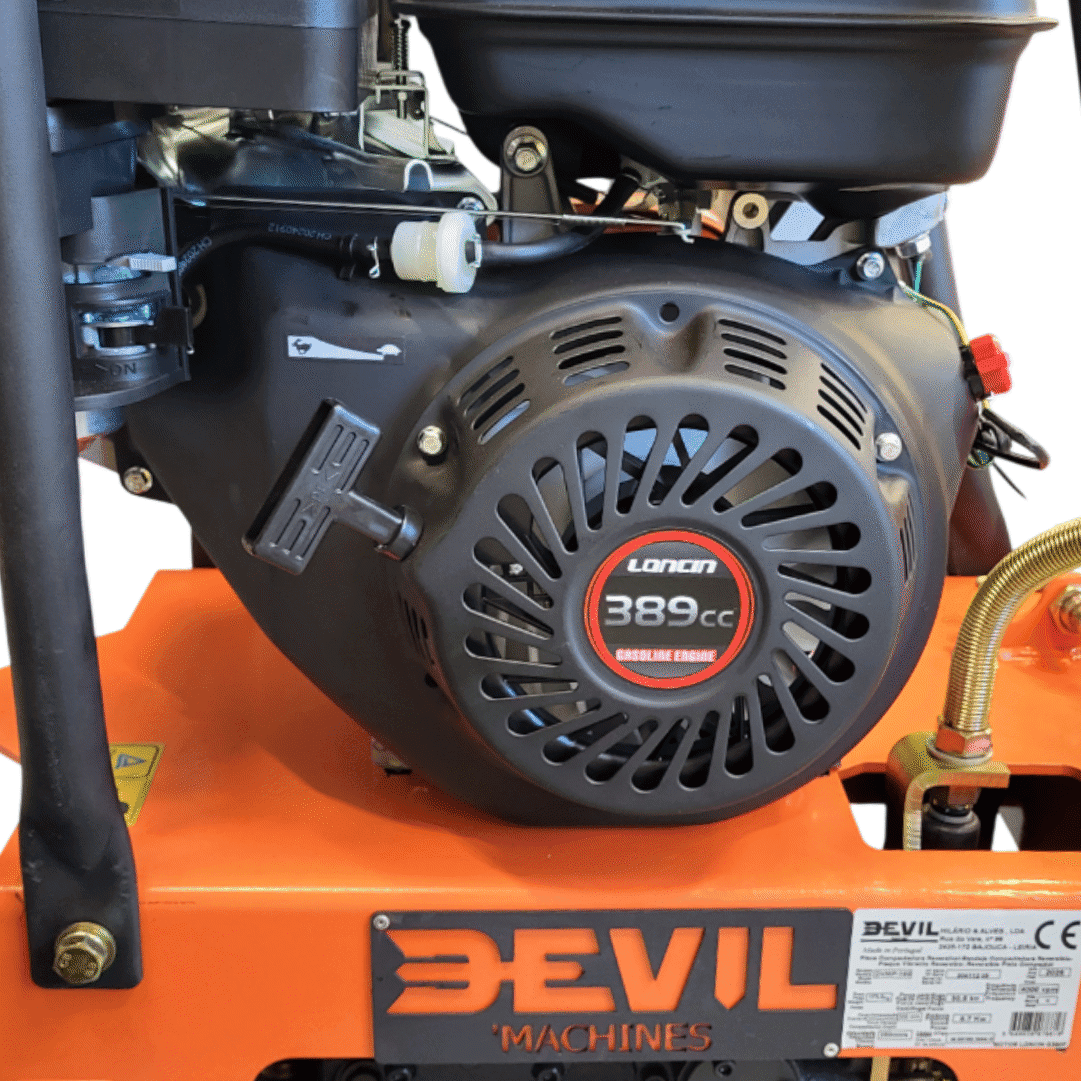 Placa Compactadora Reversível Devil'Machines DVMP-160 c/ Motor Loncin 390F 13HP