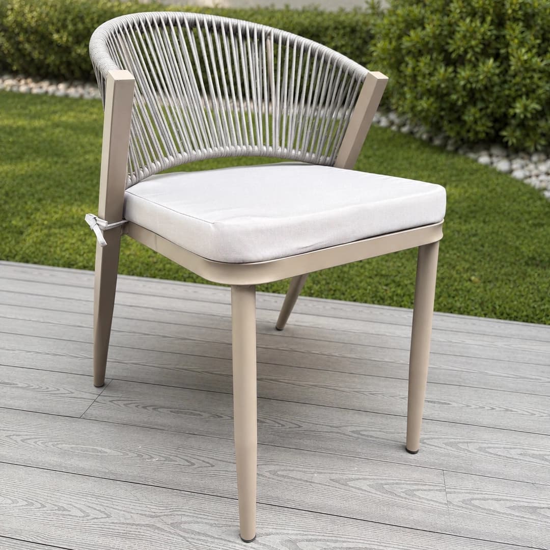  Cadeira Jardim Designia Bianca Cinza Clara c/ Corda