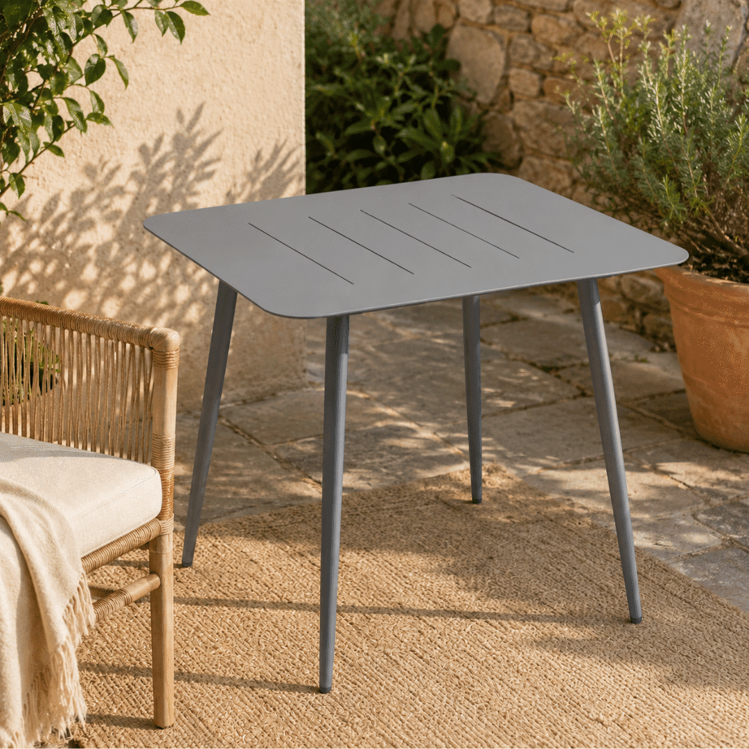  Mesa Jardim Designia Comporta Quadrada 75x75CM Cinza Escuro