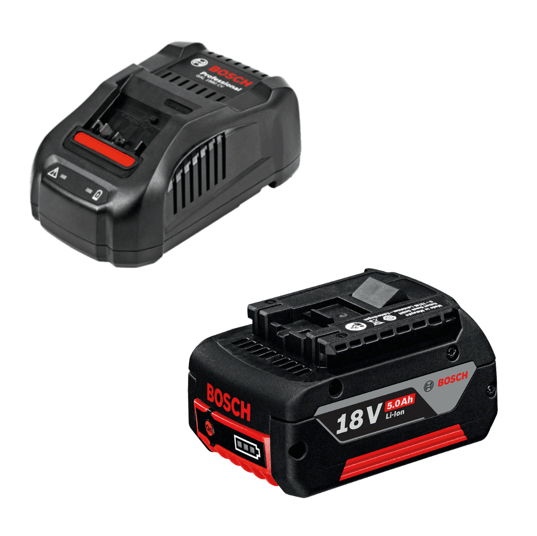 2 Baterias Bosch Profissional 18V 5.0Ah + Carregador GAL 1880 CV (1600A00B8J)