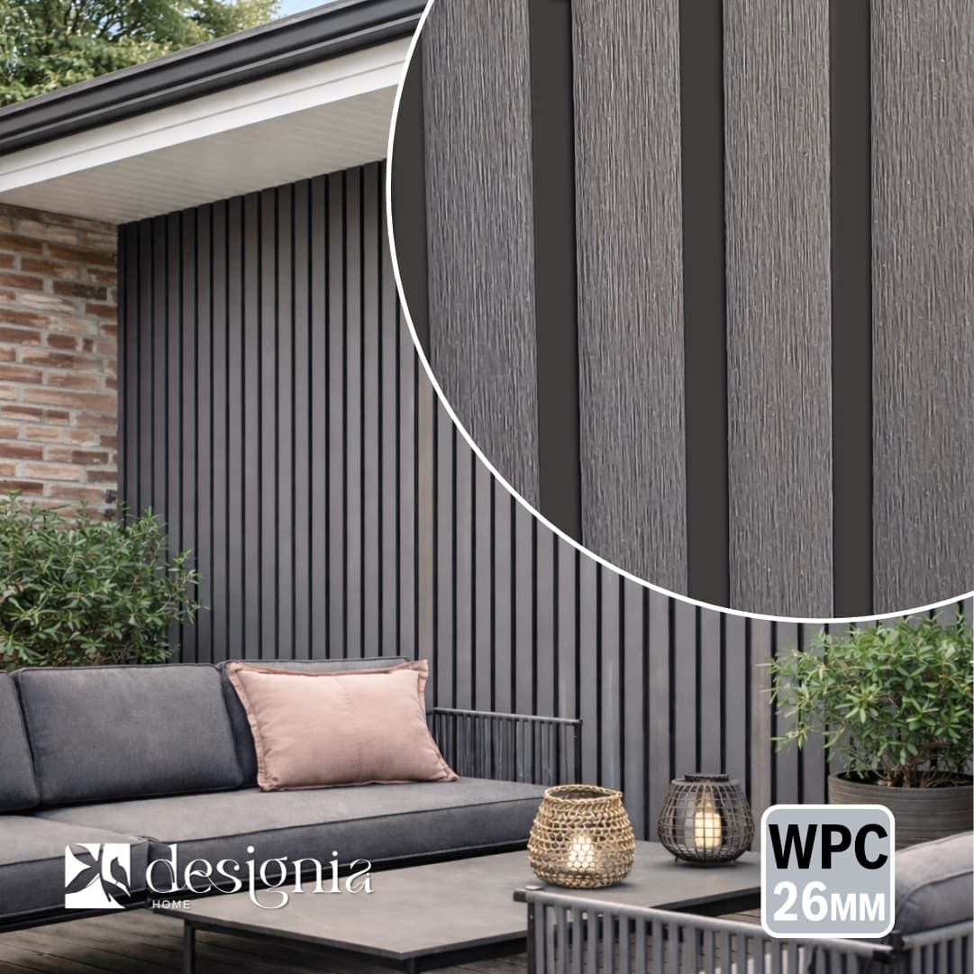  Painel Ripado Exterior 2ª Geração WPC Designia Cinza 2900x219x26MM - 0.63M²