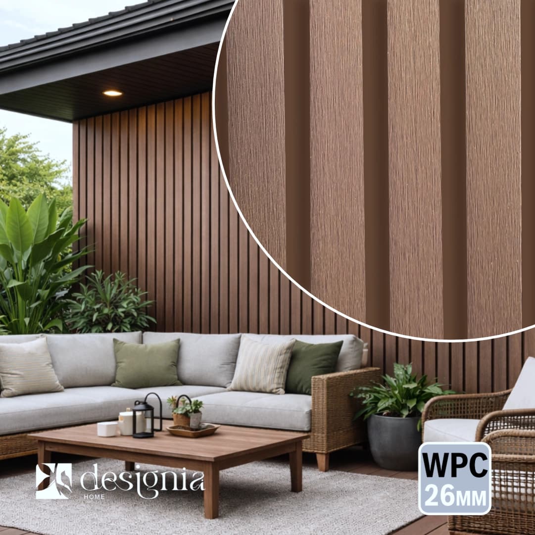 Painel Ripado Exterior 2ª Geração WPC Designia Castanho Escuro 2900x219x26MM - 0.63M²