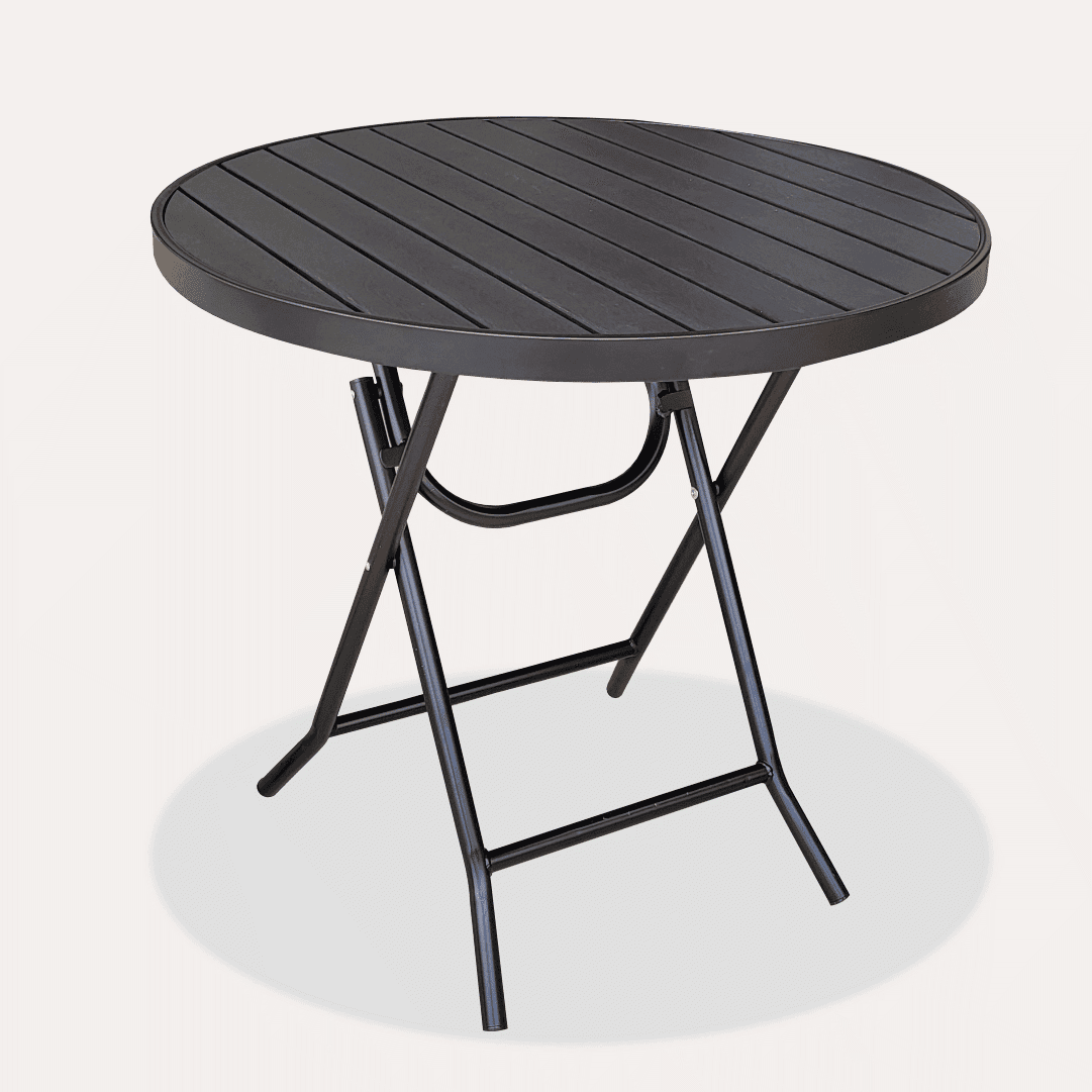  Conjunto Dobrável Refeição Jardim Designia Baía 2 Cadeiras + Mesa Preto