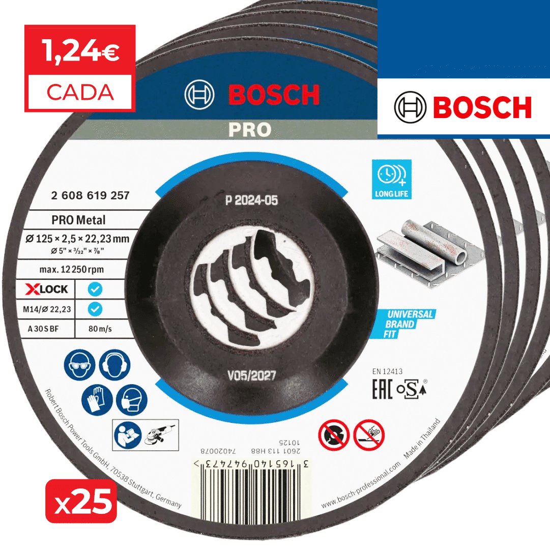 Disco Côncavo Corte Bosch X-Lock p/ Metal 125MMx2.5MM - 25UNI (2608619257X25)