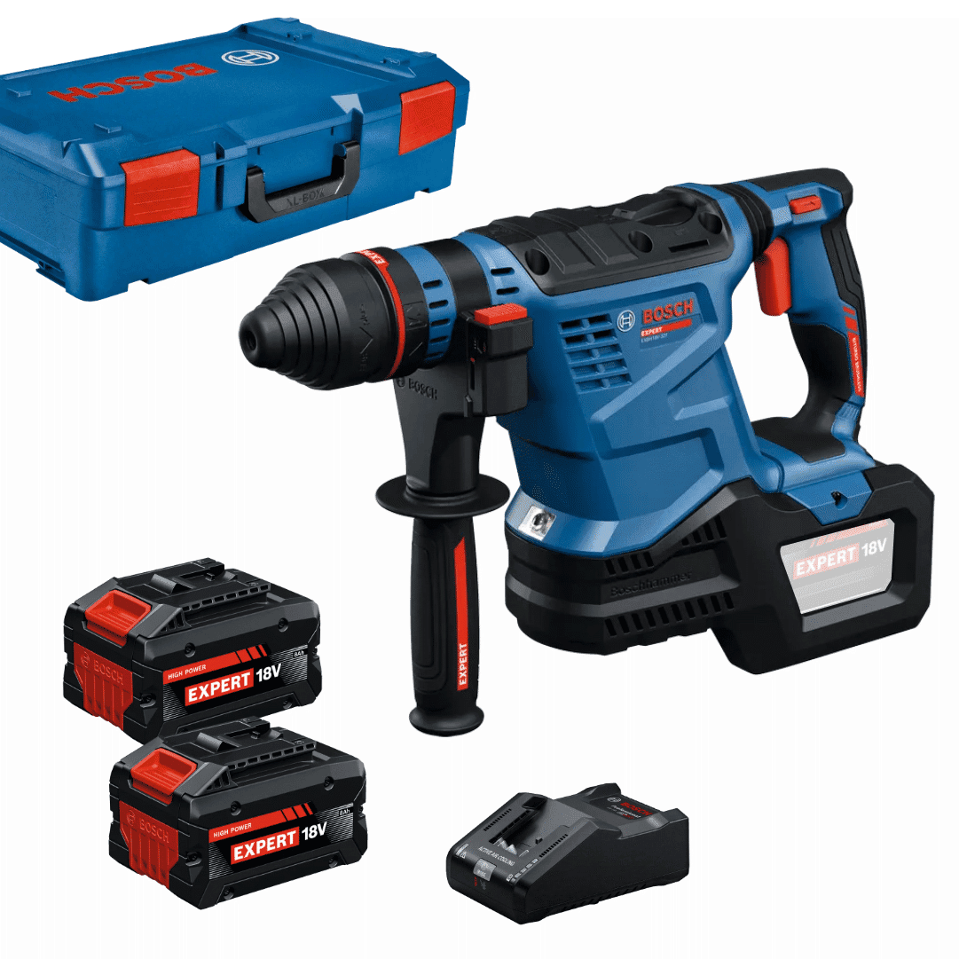 Martelo Perfurador Bosch Profissional Expert EXBH 18V-32F + 2 Baterias EXBA 18V 8.0Ah + Carregador + Mala (0611922102)