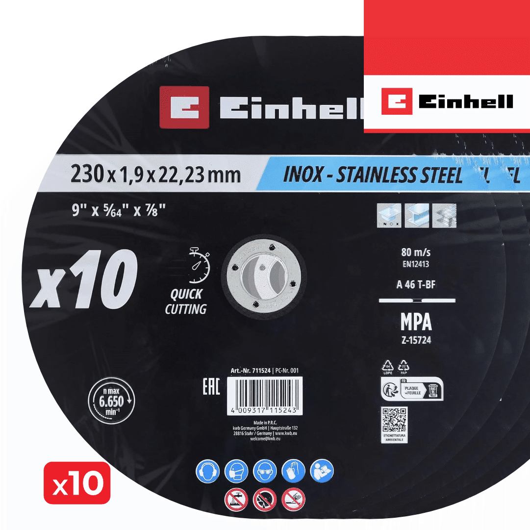 Disco Einhell p/ Inox 10UNI - 230MM