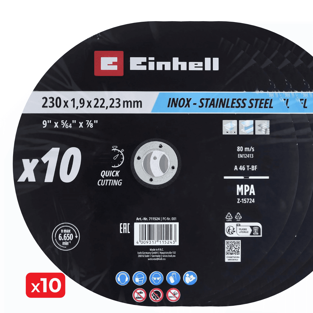 Disco Einhell p/ Inox 10UNI - 230MM
