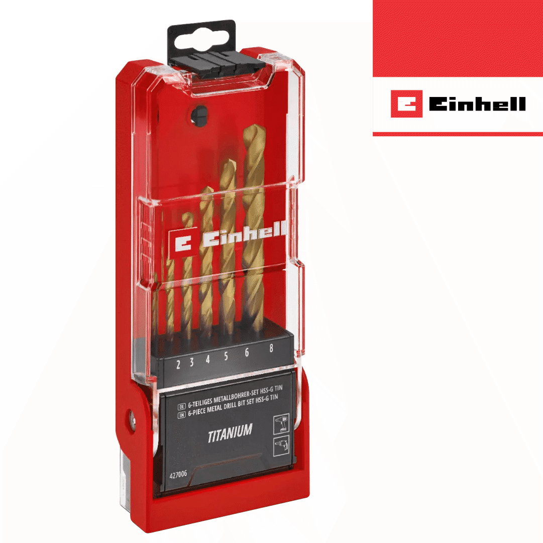 Conjunto Brocas HSS Titânio Einhell - 6PCS