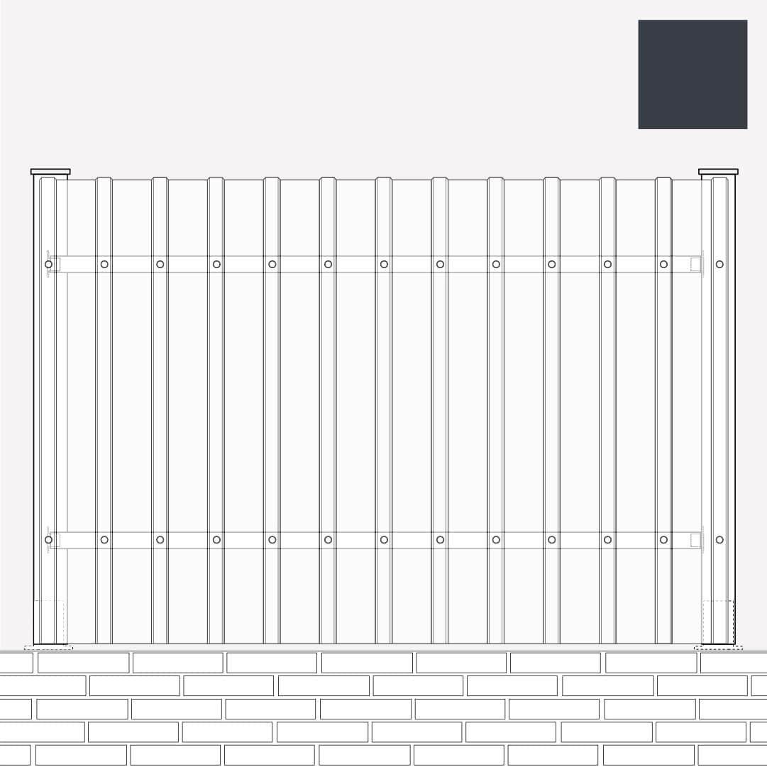 Kit Chapa Vedação Lacada HC Hagro'Fence Cinza/Cinza RAL 7016