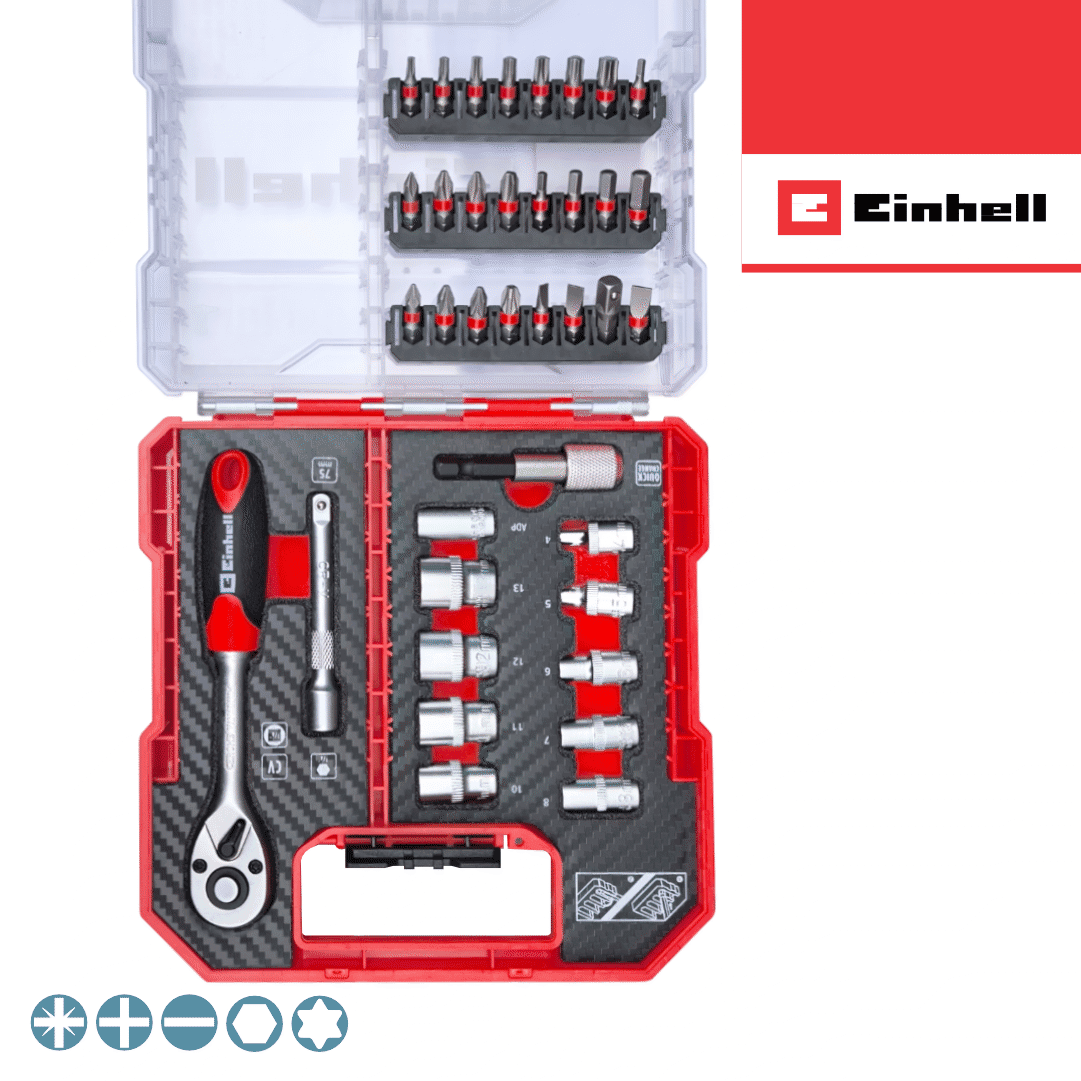 Jogo Bits e Chave Caixa Einhell - 37PCS