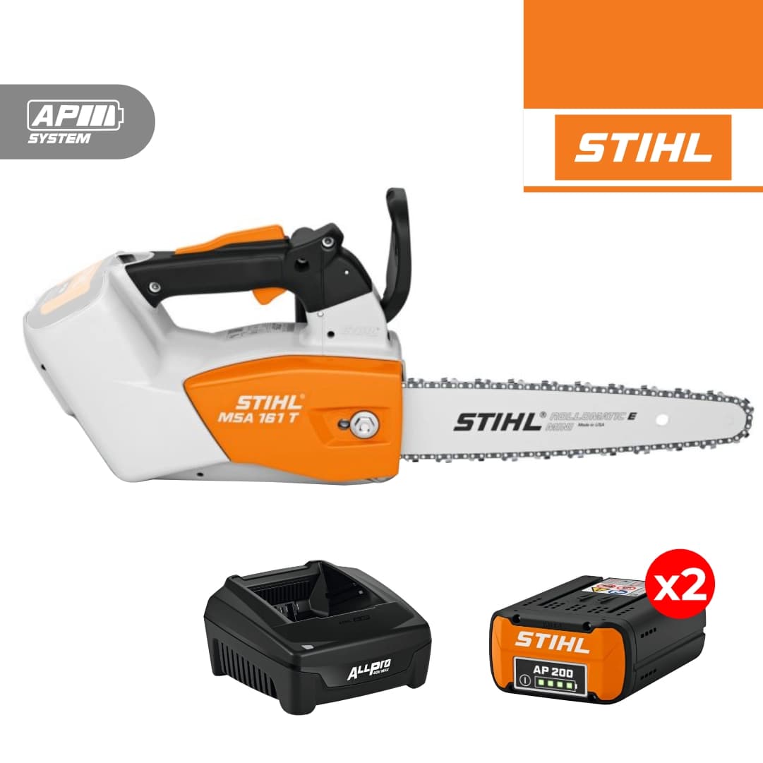 Eletrosserra Stihl MSA 161 T 25 1/4" PM3 25CM + 2 Baterias AP 200 5.2Ah + Carregador