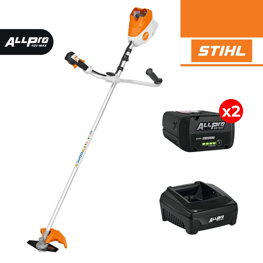 Roçadora Stihl Bateria FSA 120.0 c/ Lâmina 230-2 230MM + 2 Baterias AP 300.0 P 8.7AH + Carregador
