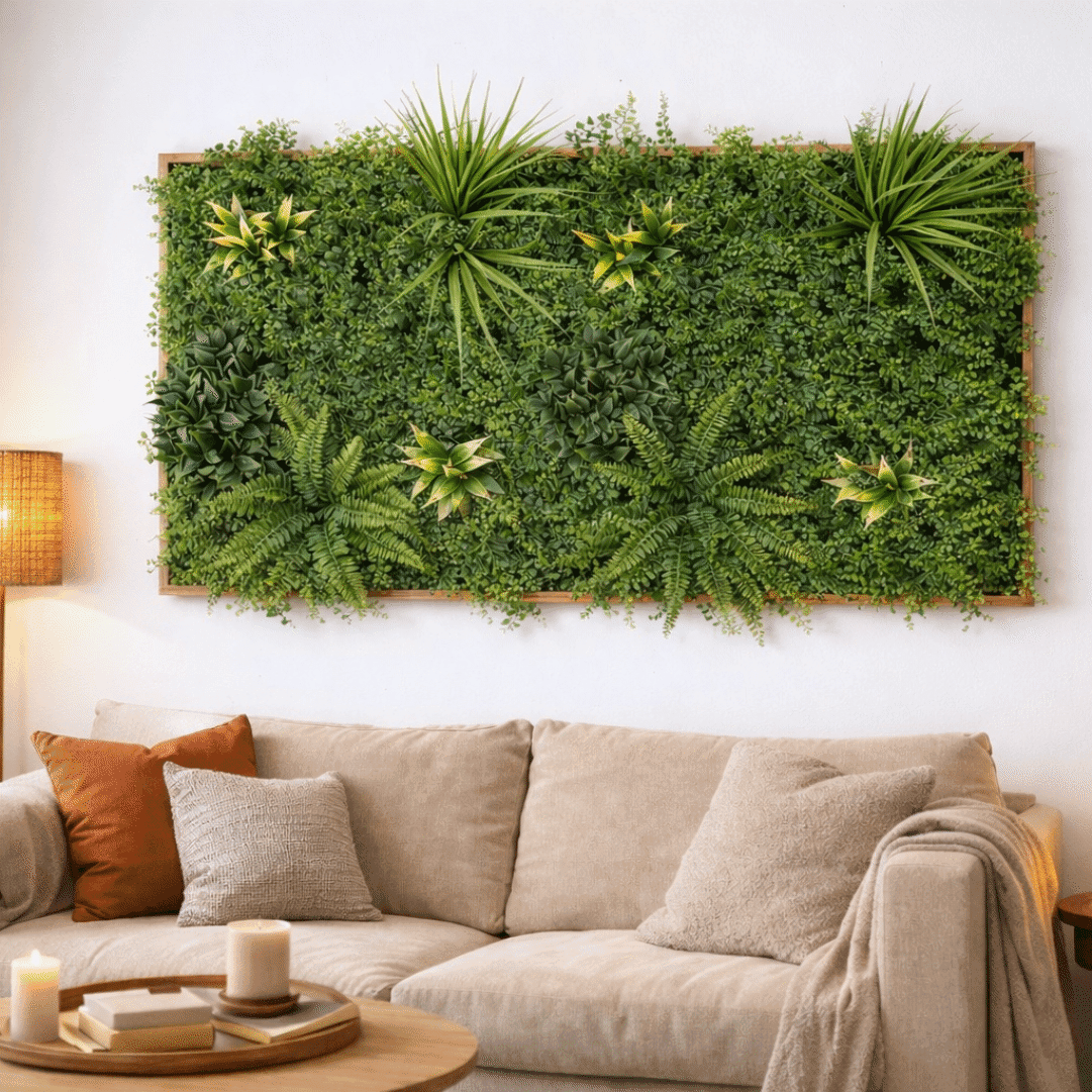  Painel Jardim Vertical Artificial c/ Moldura Designia Floresta 1000x500MM